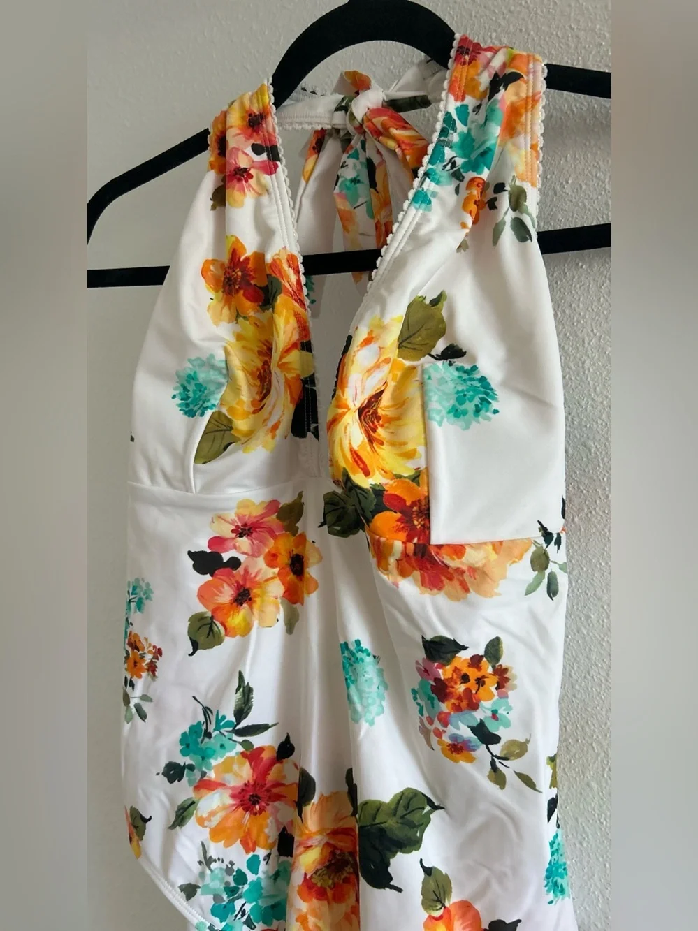 White Floral One-Piece Swimsuit